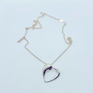 Georg Jensen Signed 2006 Karin Rashid Design Heart Pendant 925 Necklace 18 in
